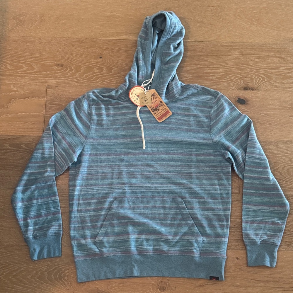 Faherty Organic Cotton Blue Striped Hoodie
